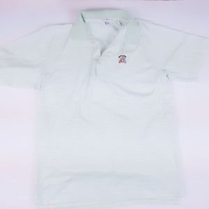 Peter Millar mens L Polo Lime Green/White strips